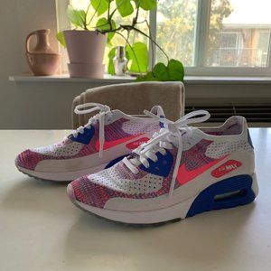 White / Pink / Purple Nike Flyknit Airmax 90
